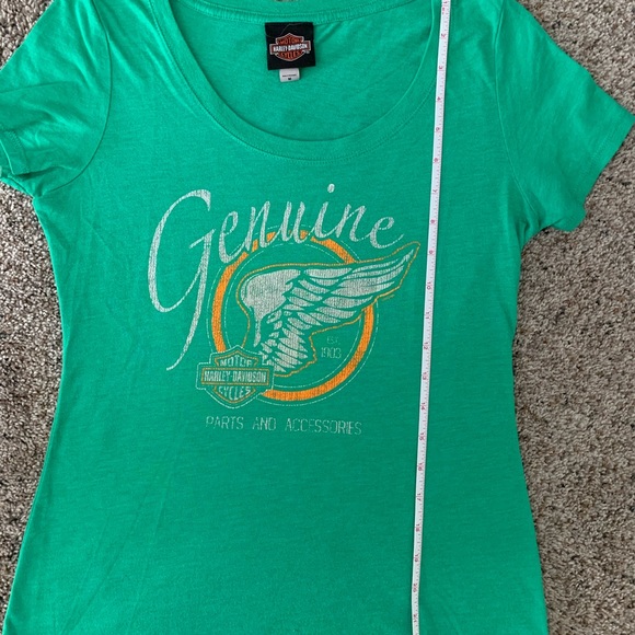 Harley Davidson green apple rough riders tshirt size medium - Picture 4 of 5